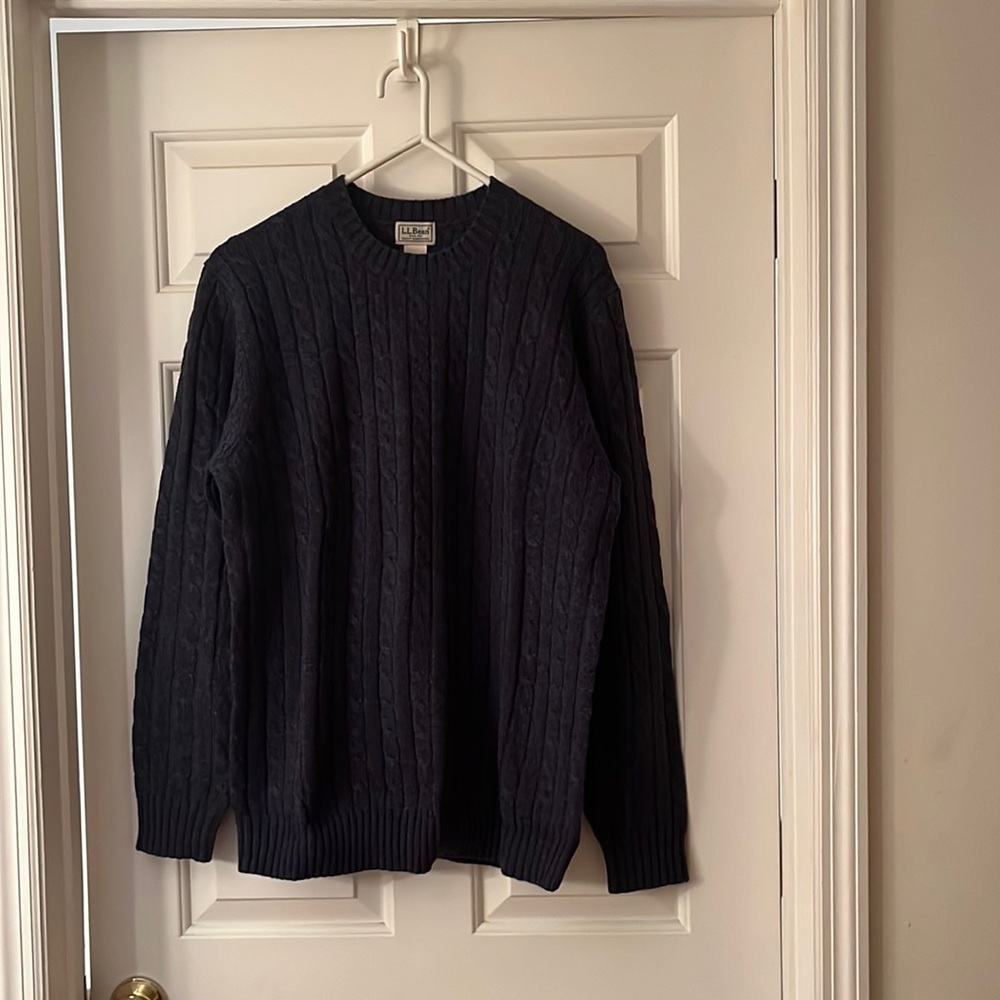 LL Bean, NEVER WORN, Men’s LT, Bright Navy Heather Sweater